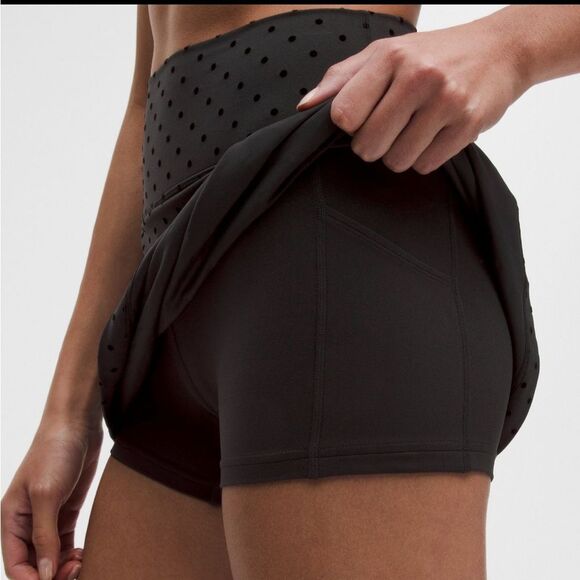 NWT Lululemon Align High-Rise Liner Skirt  *Flocked Polka Dot Black / Size 10 - Picture 10 of 10